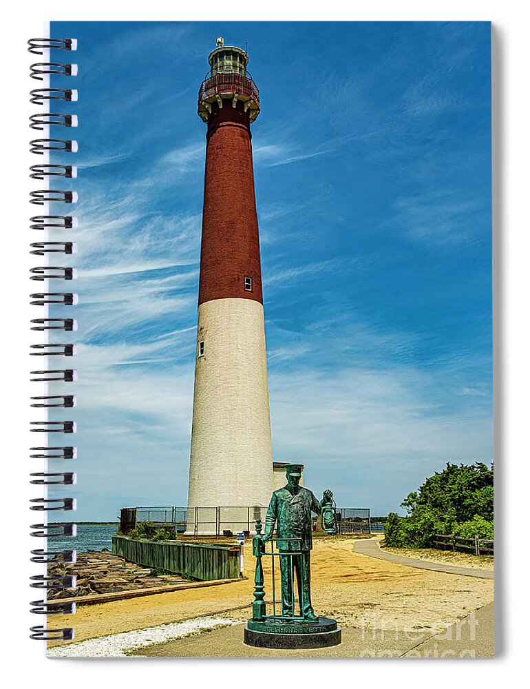 Atlantic Coast Spiral Notebook featuring the photograph Keeper and the Light by Nick Zelinsky Jr