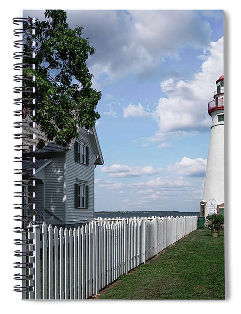 Keepers House Marblehead Lighthouse Spiral Notebook featuring the photograph Keepers House At Marblehead Lighthouse by Dale Kincaid