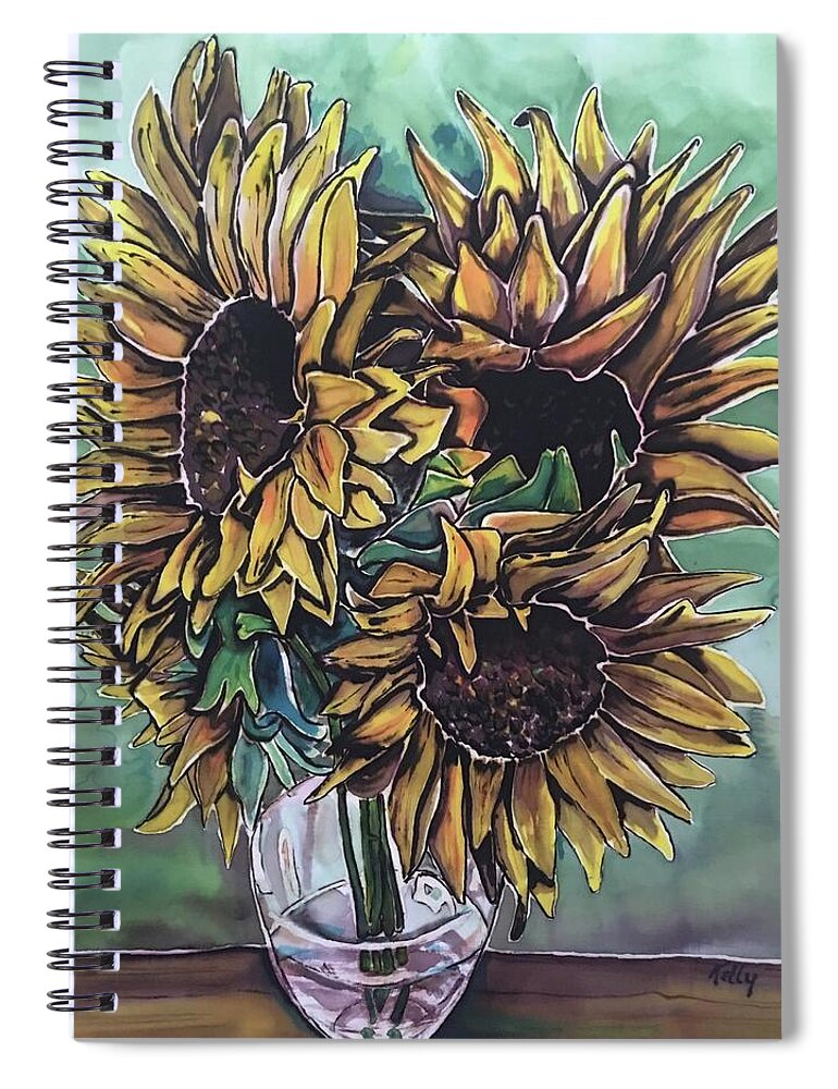 Sunflowers Spiral Notebook featuring the painting Kelly Van Gogh by Kelly Smith