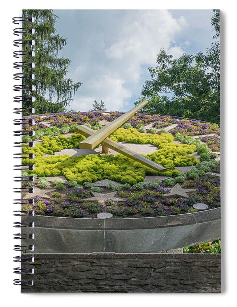 1191 Spiral Notebook featuring the photograph Kentucky Floral Clock by FineArtRoyal Joshua Mimbs