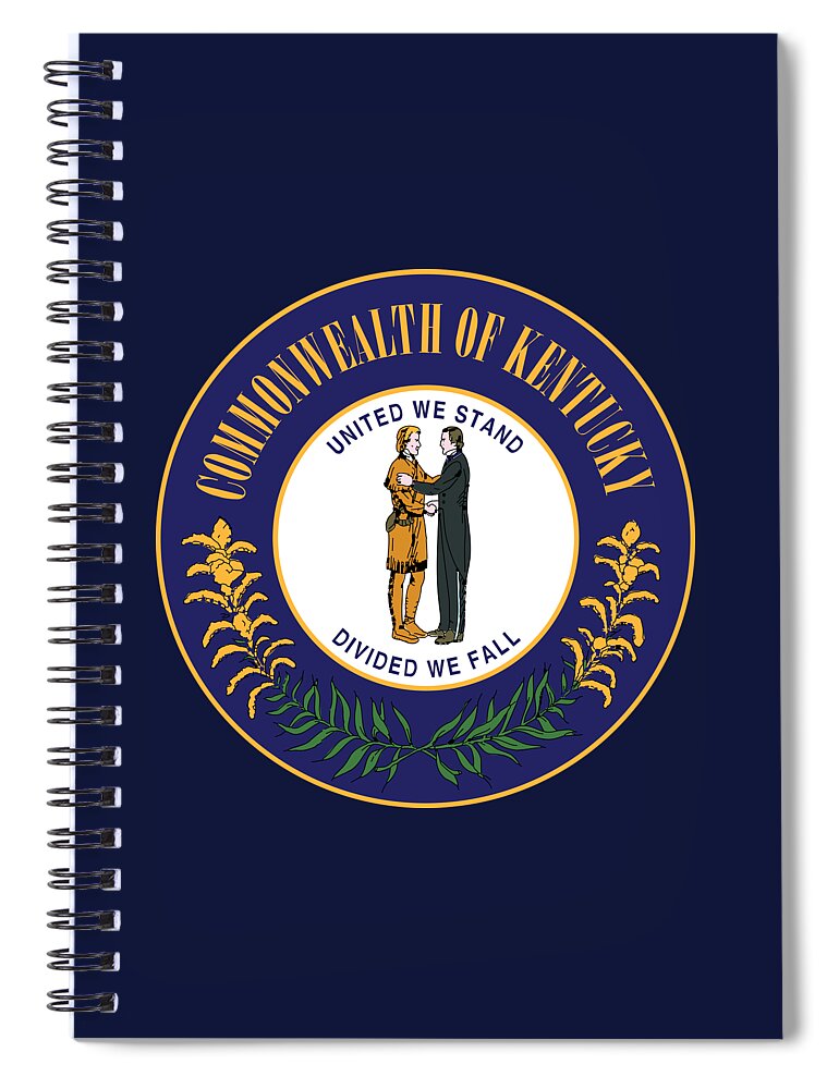 Kentucky Spiral Notebook featuring the digital art Kentucky State Seal by Movie Poster Prints