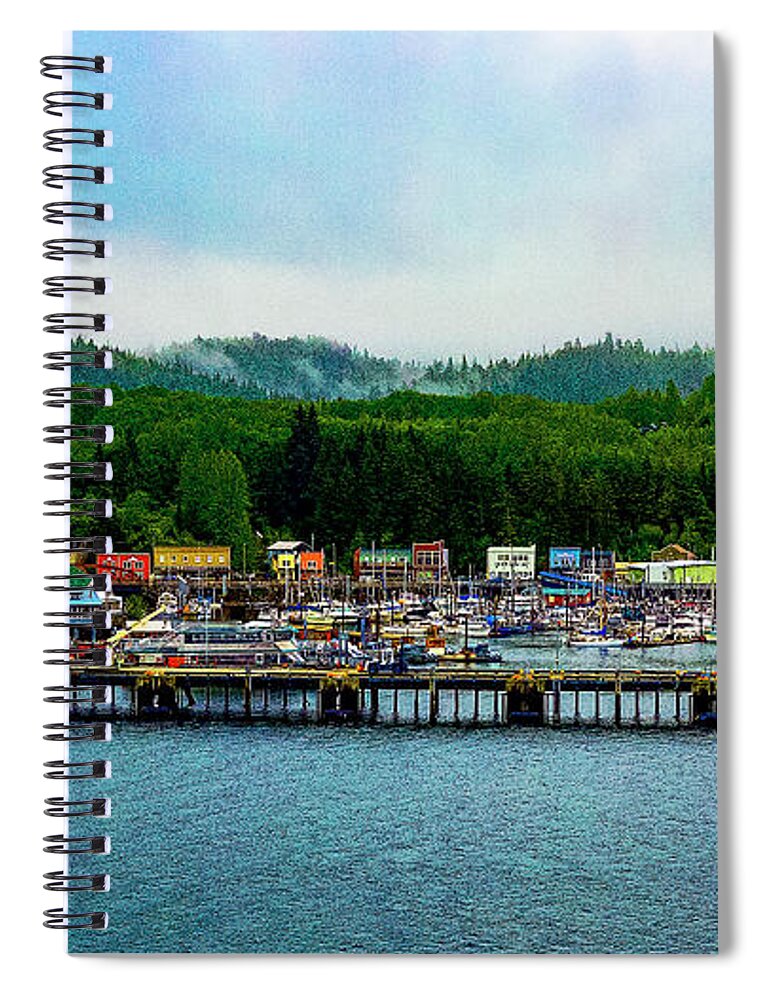 Ketchikan Alaska Spiral Notebook featuring the digital art Ketchikan Alaska by SnapHappy Photos