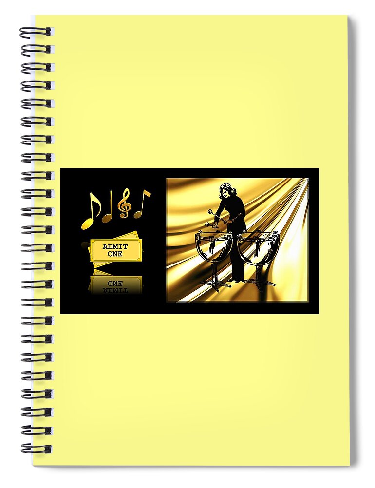 Drums Spiral Notebook featuring the mixed media Kettle Drums by Nancy Ayanna Wyatt