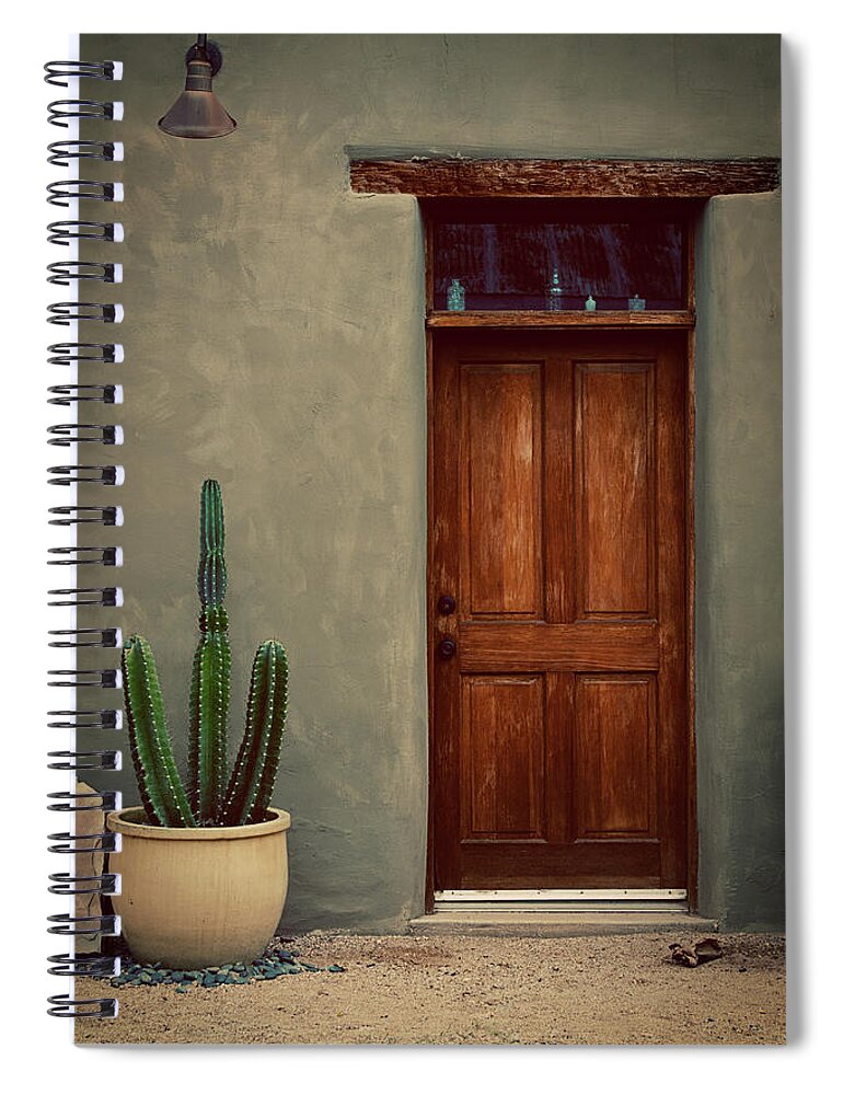 Doors Spiral Notebook featuring the photograph Key Is In The Flowerpot by Carmen Kern