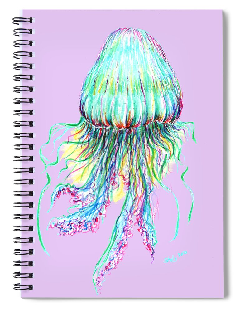 Jellyfish Spiral Notebook featuring the painting Key West Jellyfish Study 2 by Shelly Tschupp