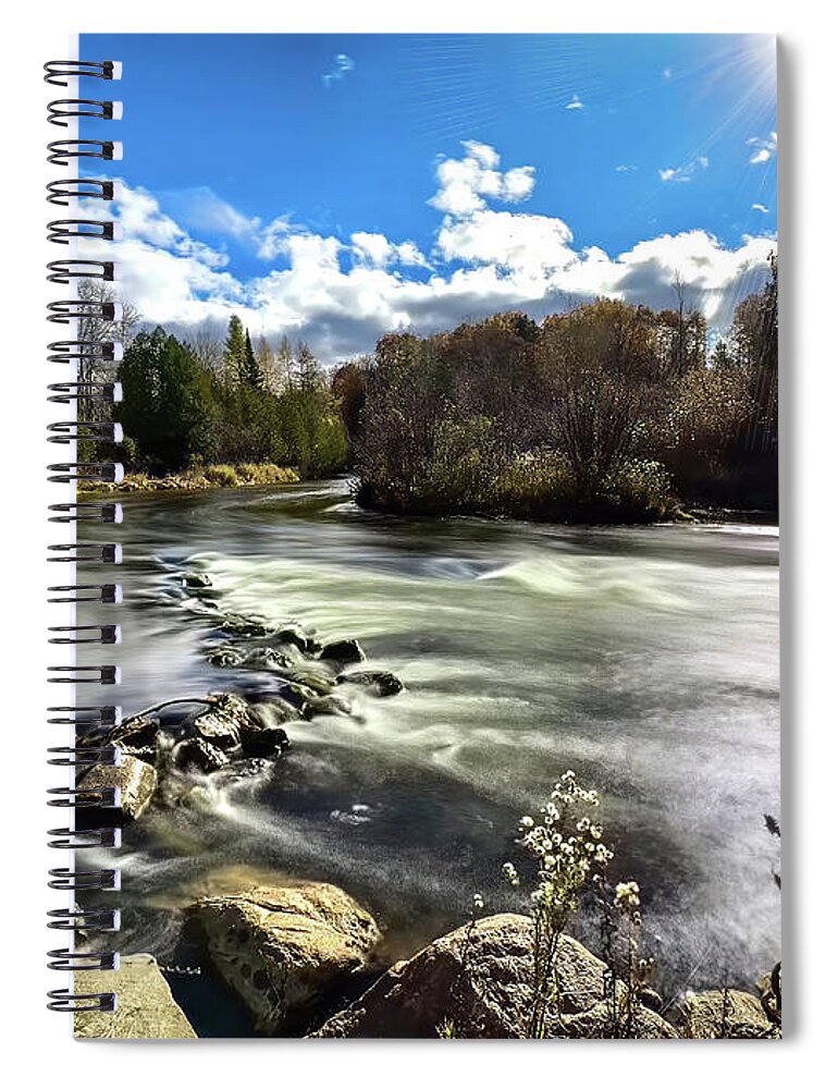 Water Spiral Notebook featuring the photograph Keystone Rapids by Rick Stringer