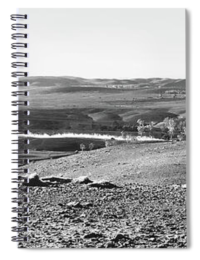 Landscape Spiral Notebook featuring the photograph Kicking up Dust - Flinders Ranges BW by Lexa Harpell