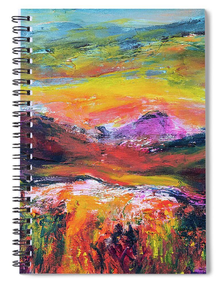 Abstract Spiral Notebook featuring the painting Kimberley view by Jeremy Holton