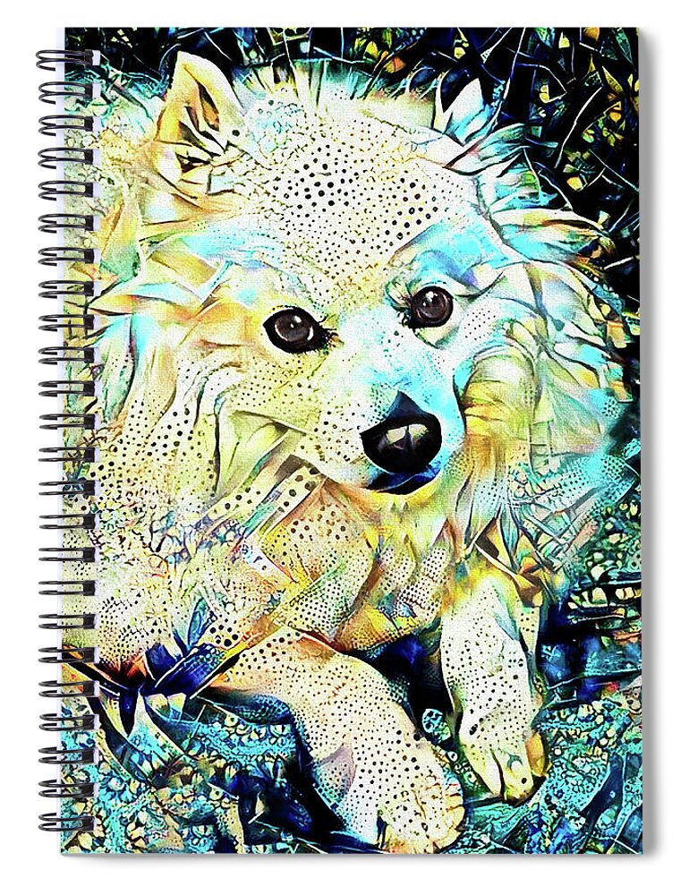 Eskimo Dogs Spiral Notebook featuring the digital art Kimo the Eskimo Dog by Peggy Collins