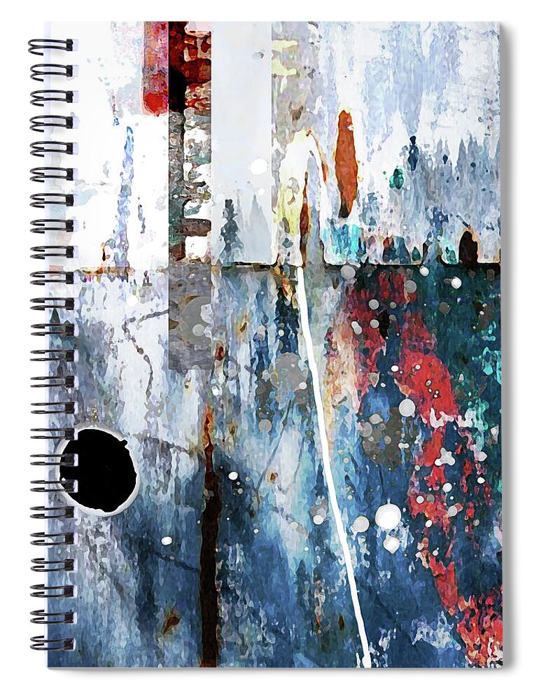 Abstract Spiral Notebook featuring the digital art Kinda Blue by Ken Walker