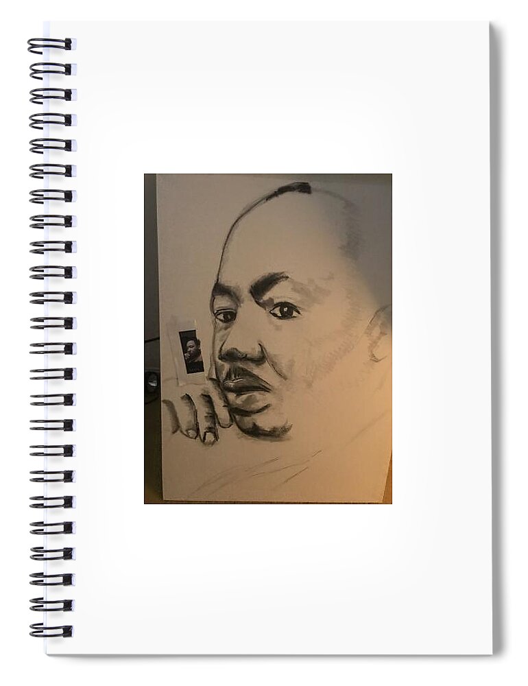  Spiral Notebook featuring the drawing King by Angie ONeal