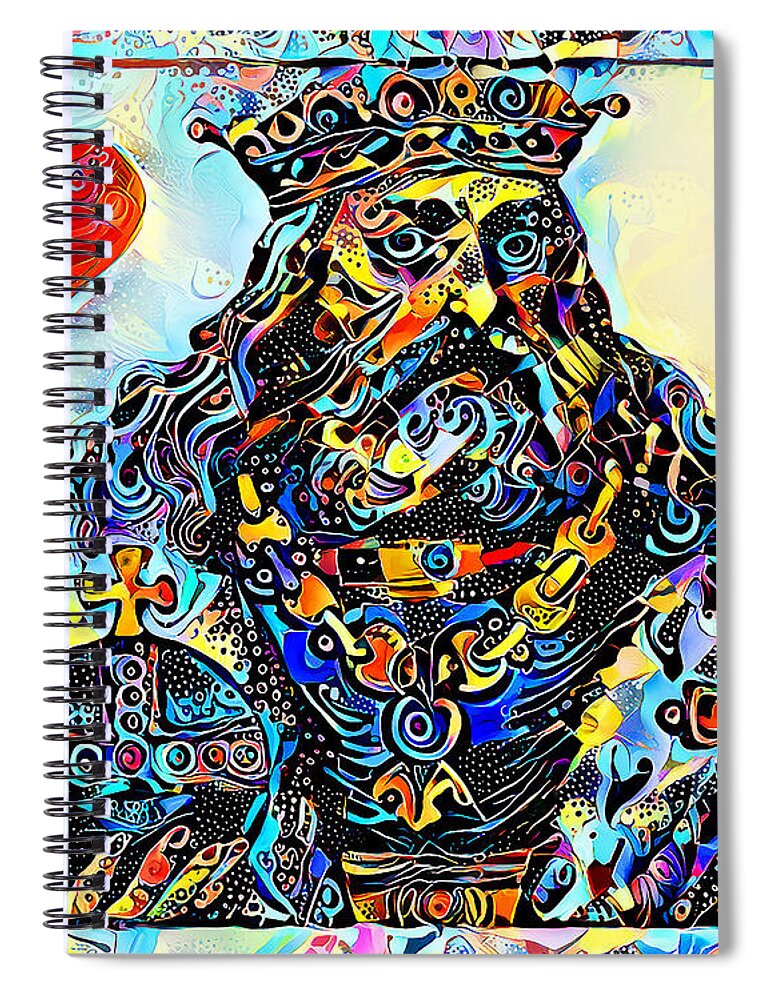 Wingsdomain Spiral Notebook featuring the photograph King of Hearts 20210124v2 by Wingsdomain Art and Photography