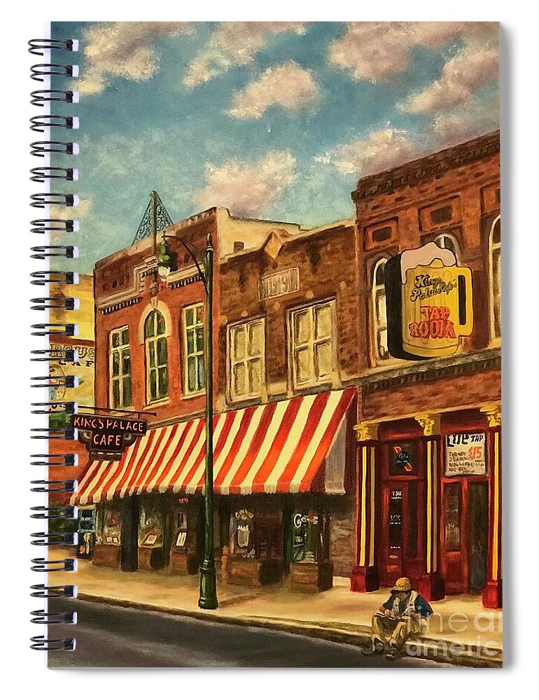 Paintings Spiral Notebook featuring the painting Kings Palace Cafe by Sherrell Rodgers