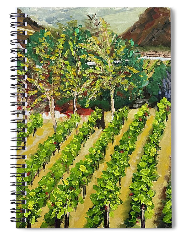 Somerset Winery Spiral Notebook featuring the painting Kirk's View by Roxy Rich
