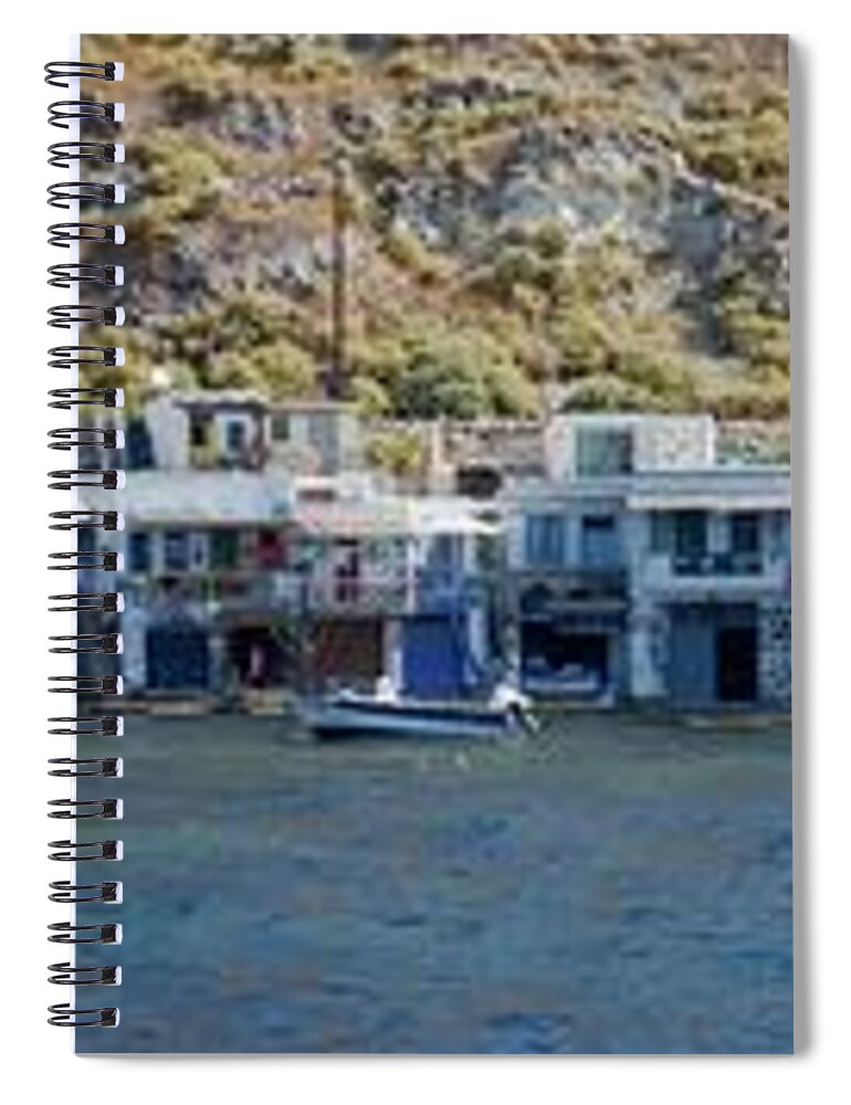 Klima Spiral Notebook featuring the photograph Klima on Milos panorama by Sean Hannon
