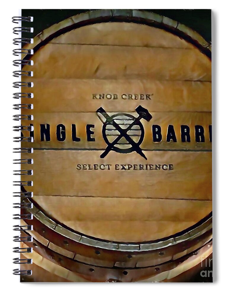 Bourbon Spiral Notebook featuring the digital art Knob Creek Barrel 3 by CAC Graphics