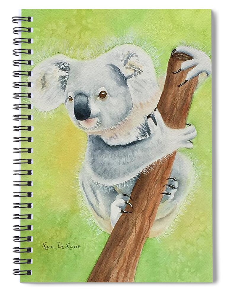 Koala Spiral Notebook featuring the painting Koala by Lyn DeLano