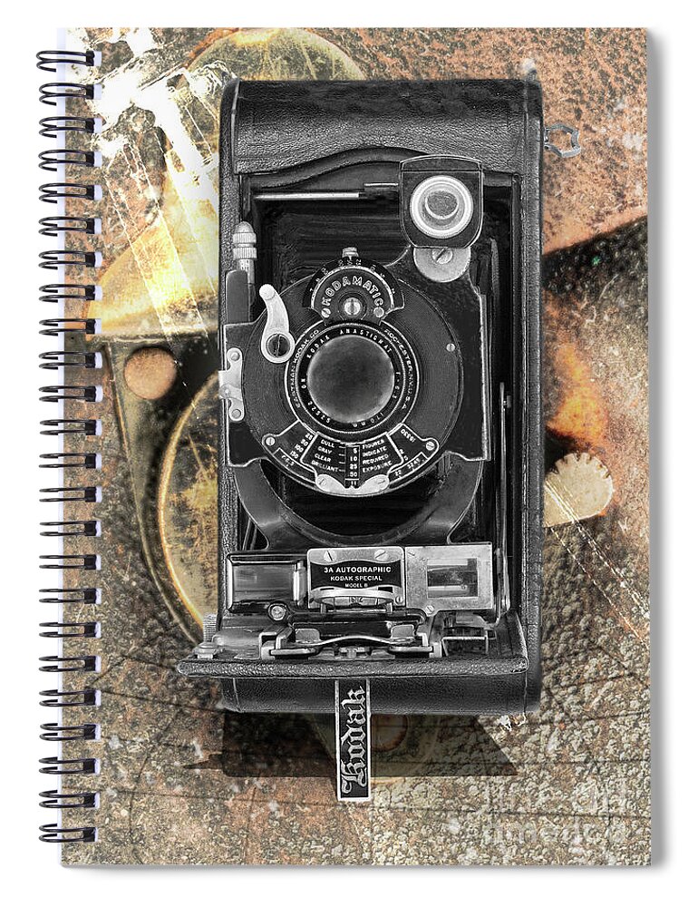 Argus Spiral Notebook featuring the digital art Kodak 3a Autographic Special Model B by Anthony Ellis