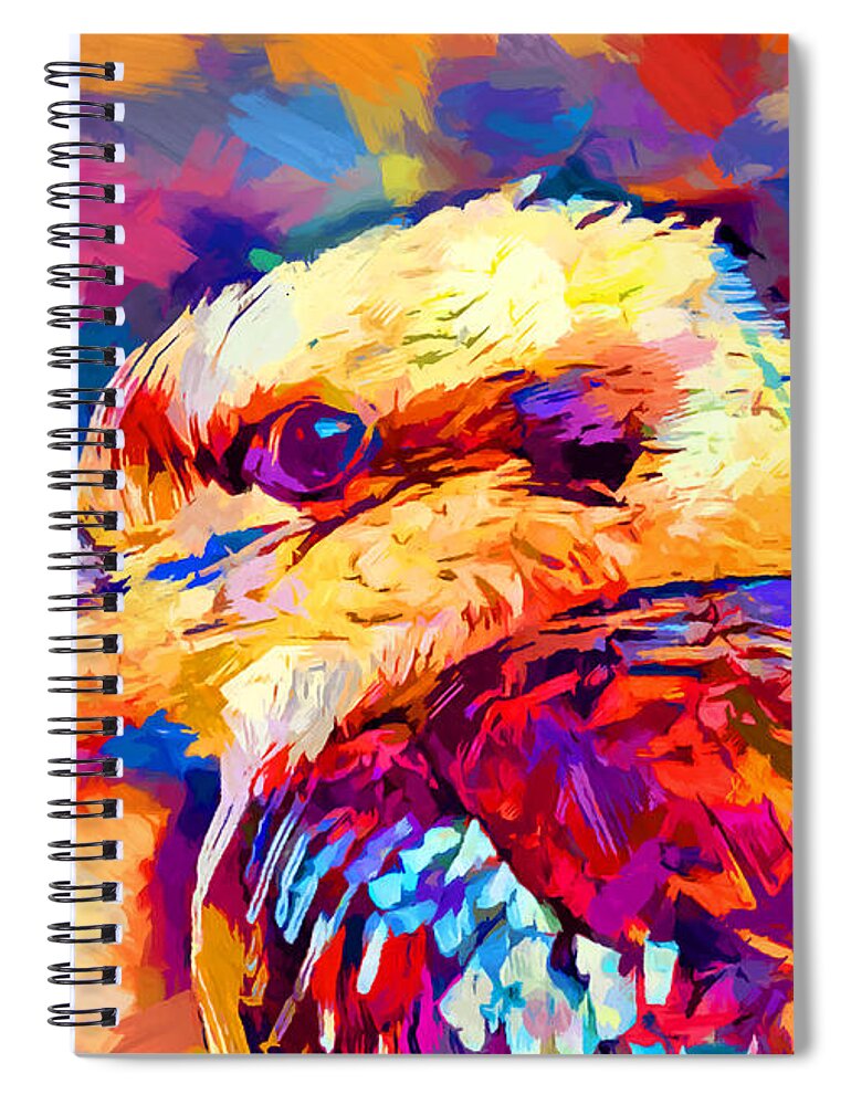 Kookaburra Spiral Notebook featuring the painting Kookaburra 3 by Chris Butler