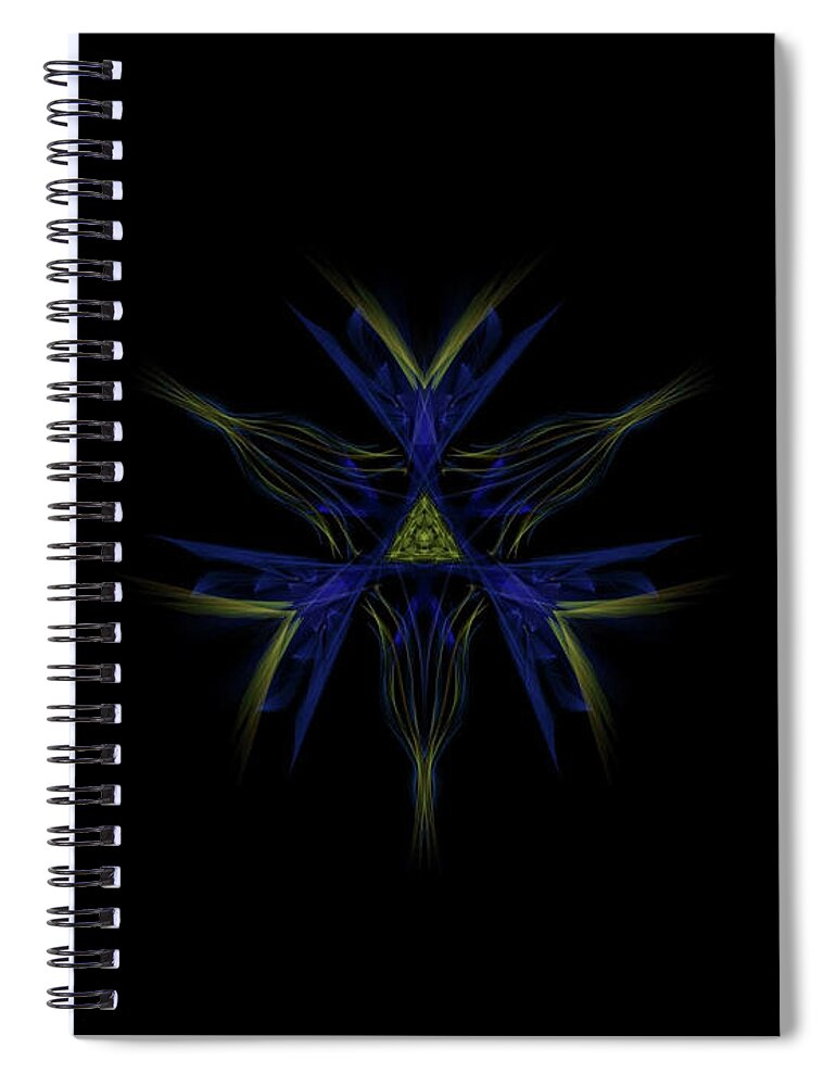 Kosmic Kreation Mandala Spiral Notebook featuring the digital art Kosmic Kreation Mandala by Michael Canteen