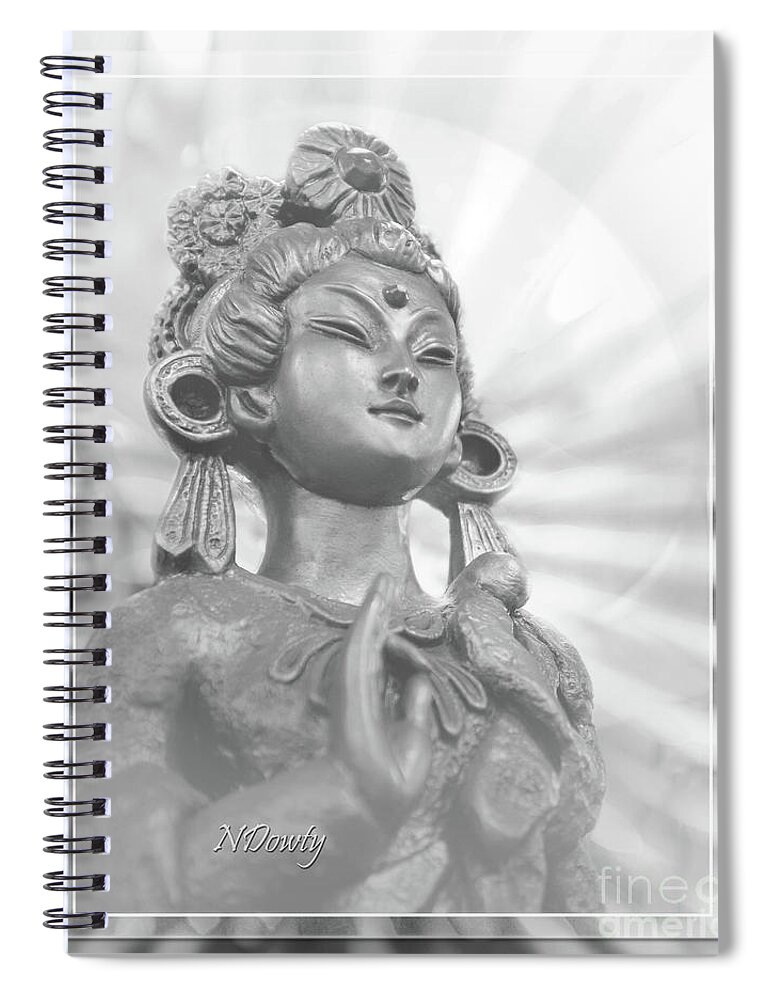 Kuan Yin - White Tara Spiral Notebook featuring the photograph Kuan Yin - White Tara by Natalie Dowty