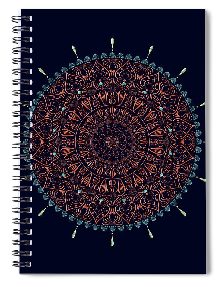 Mandala Spiral Notebook featuring the digital art Kuklos No 4333 by Alan Bennington