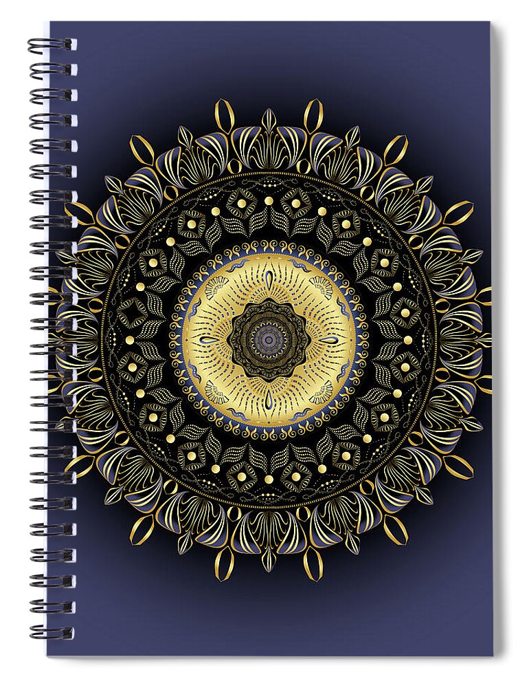 Mandala Spiral Notebook featuring the digital art Kuklos No 4343 by Alan Bennington