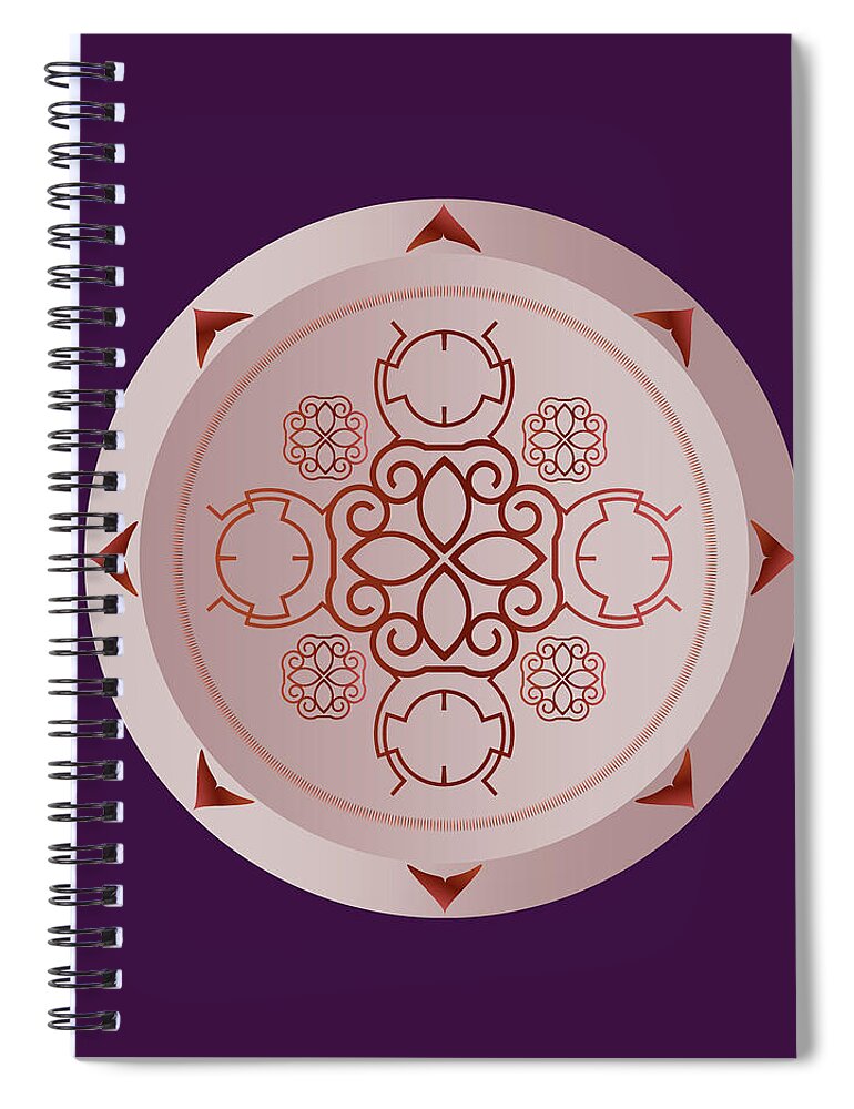 Mandala Spiral Notebook featuring the digital art Kuklos No 4385 by Alan Bennington