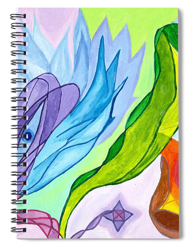 Spirituality Spiral Notebook featuring the painting Kundalini Activated by B Aswin Roshan