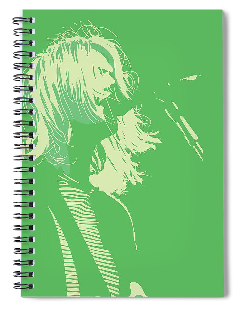 Kurt Cobain Spiral Notebook featuring the digital art Kurt Cobain by Kevin Putman