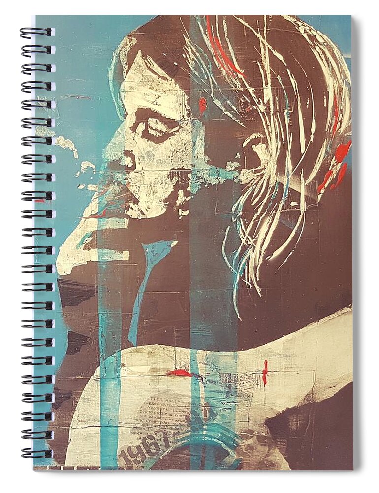 Nirvana Spiral Notebook featuring the painting Kurt Cobain by Paul Lovering