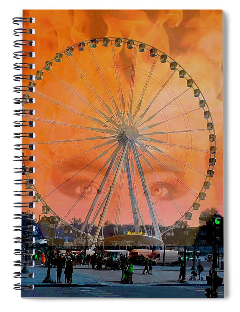 Paris Spiral Notebook featuring the digital art La Flamme La Plus Chaude by Lee Darnell