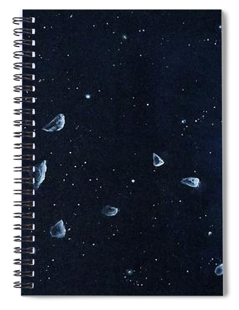 Cosmic Art Spiral Notebook featuring the painting La Luna by Neslihan Ergul Colley