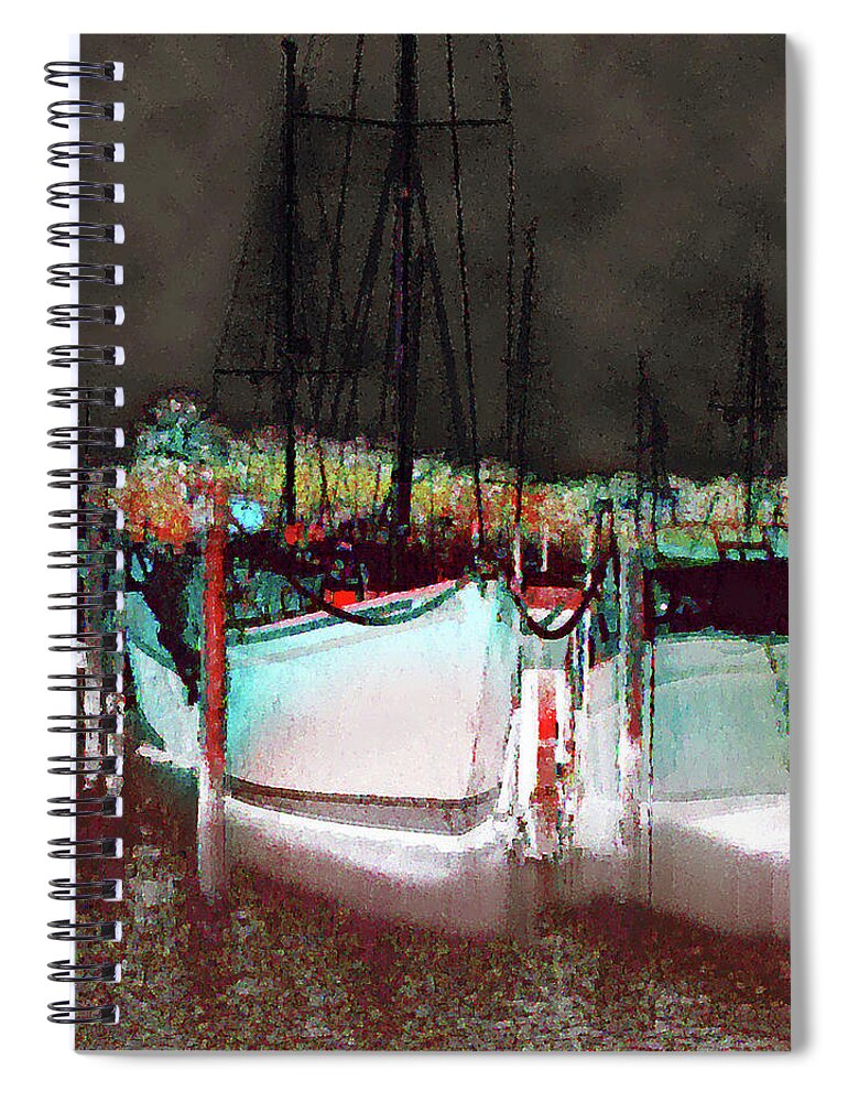  Spiral Notebook featuring the digital art La Marina Painting 3 by Miss Pet Sitter