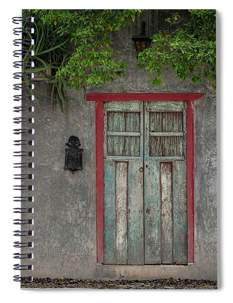Door Spiral Notebook featuring the photograph La Puerta Pintada by Alicia Glassmeyer