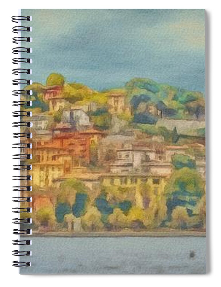 Italian Spiral Notebook featuring the painting La Spezia by Jeffrey Kolker