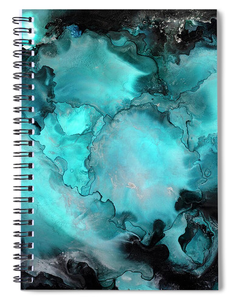 Water Spiral Notebook featuring the painting Labyrinth by Tamara Nelson