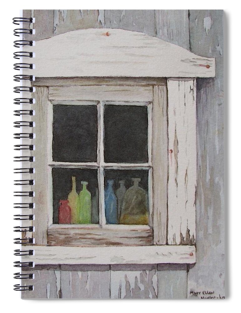 Quebec Spiral Notebook featuring the painting Lac Beauport Window by Mary Ellen Mueller Legault