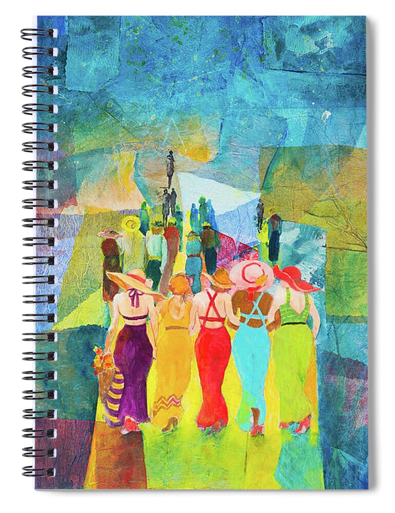 Painting Spiral Notebook featuring the painting Ladie's Night Out by Lee Beuther