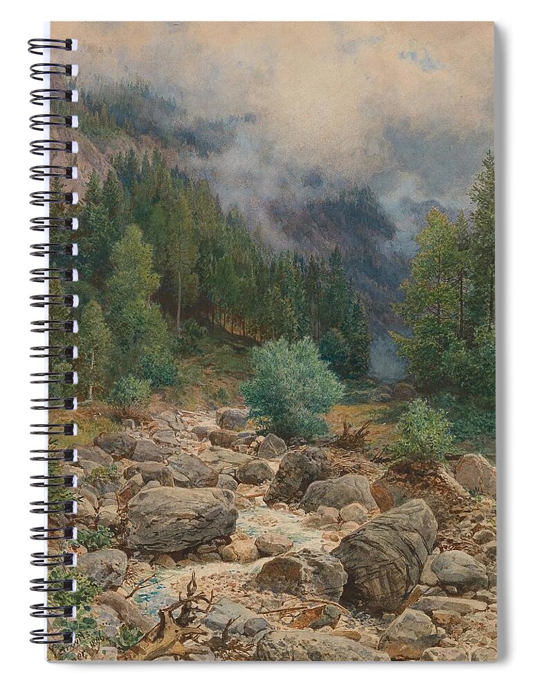  House Spiral Notebook featuring the painting Ladislaus Eugen Petrovits Vienna by MotionAge Designs