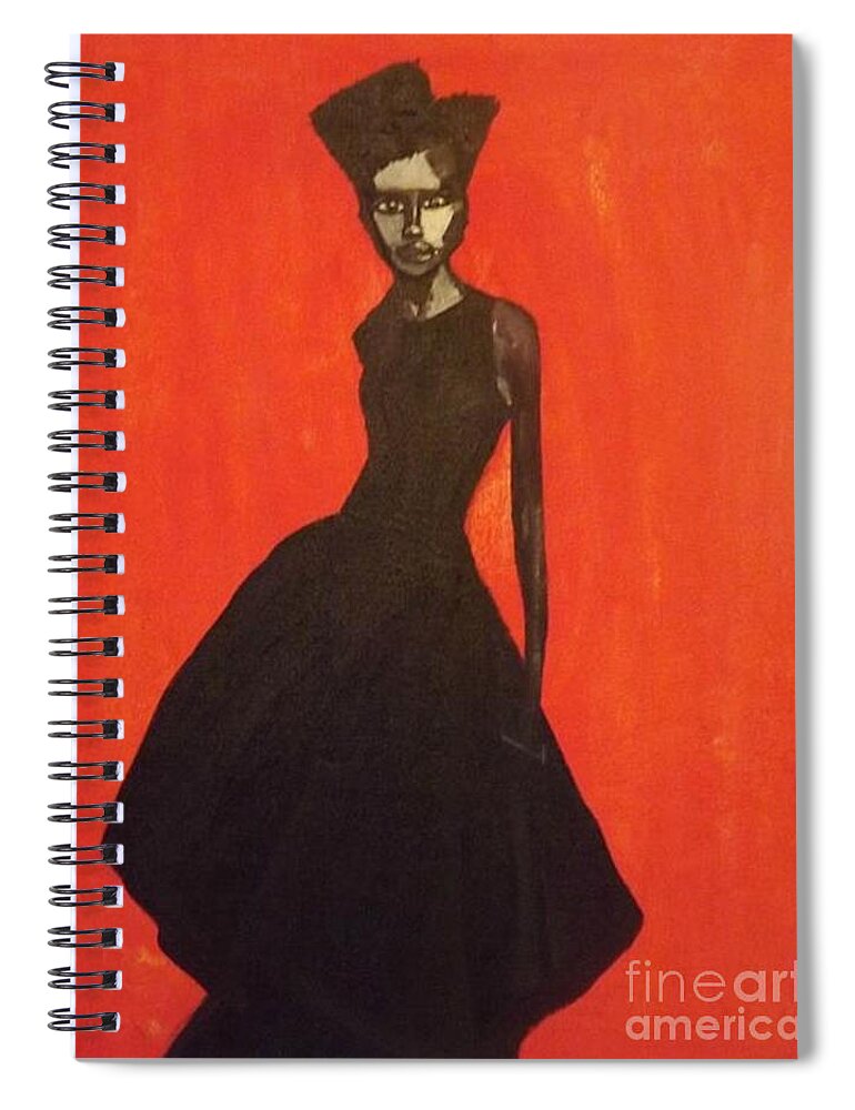 Portrait Spiral Notebook featuring the painting Lady Chic by Denise Morgan