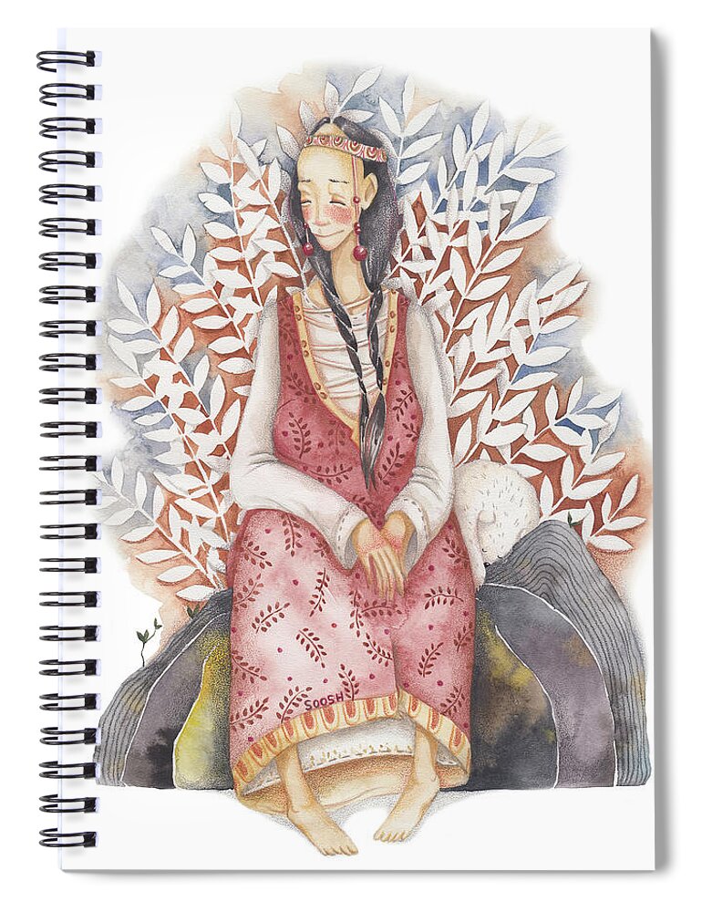 Soosh Spiral Notebook featuring the painting Lady February by Soosh