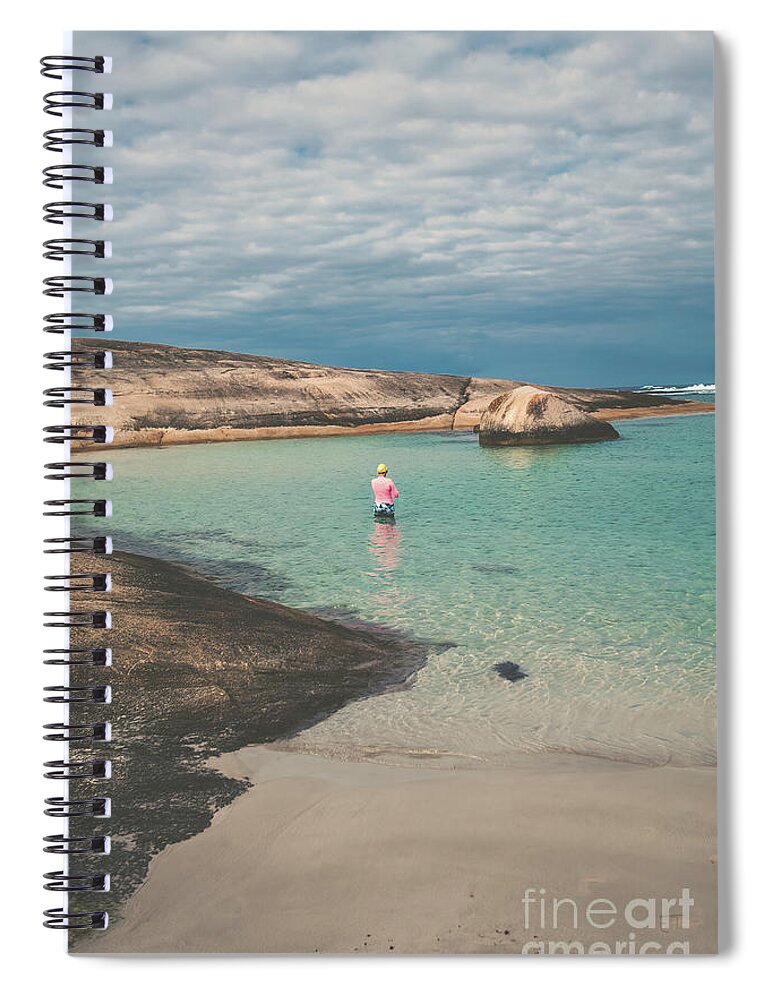 Greens Pool Spiral Notebook featuring the photograph Lady in a Pink Top by Elaine Teague