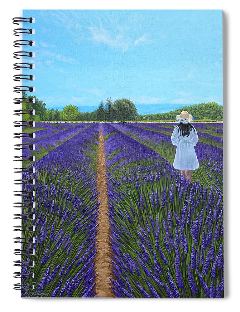 Landscape Spiral Notebook featuring the painting Lady in Lavender by Adrienne Dye