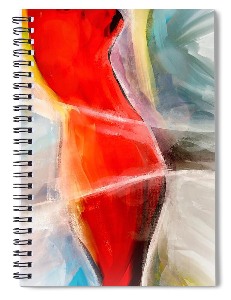 Chris De Burgh Spiral Notebook featuring the digital art Lady in Red by Ursula Abresch