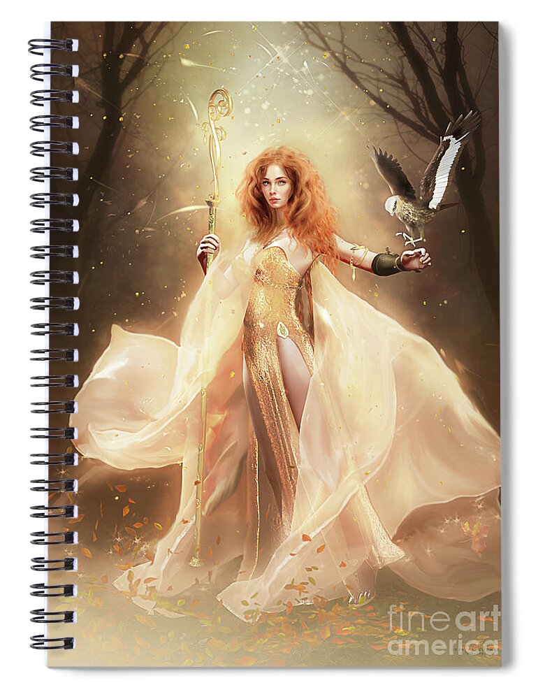 Ladyhawke Spiral Notebook featuring the digital art Ladyhawke by Shanina Conway
