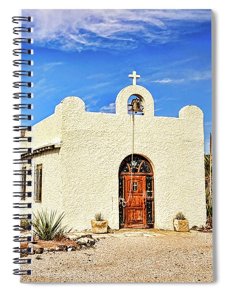 Lajitas Spiral Notebook featuring the photograph Lajitas Chapel 3 by Judy Vincent