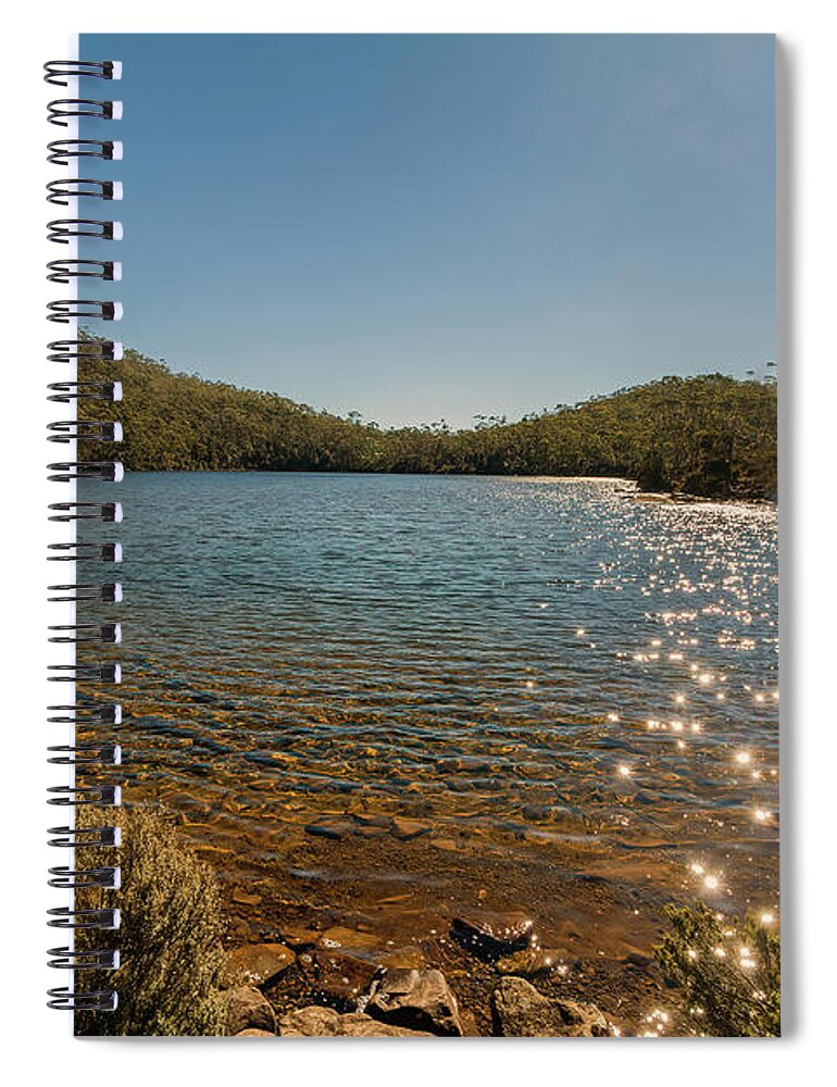 Lake Spiral Notebook featuring the photograph Lake Dobson, Tasmania, Australia by Elaine Teague