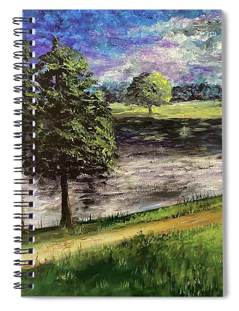 Painting Spiral Notebook featuring the painting Lake Lillian by Larry Whitler
