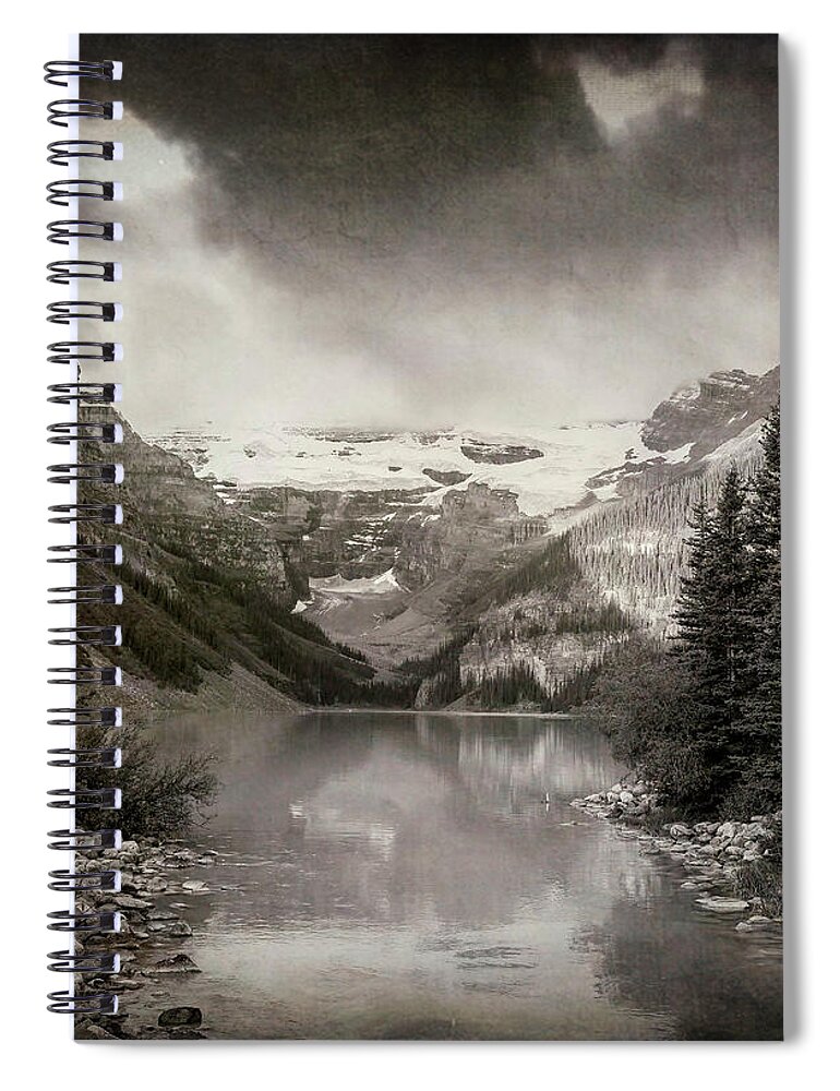 Lake Louise Grunge Spiral Notebook featuring the photograph Lake Louise Grunge by Dan Sproul